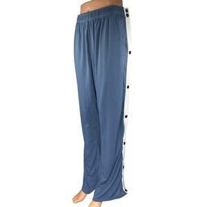 Deyeek Tear Away Mens Blue Split Snap Button Wide Leg Athletic Sweatpants Sz XXL